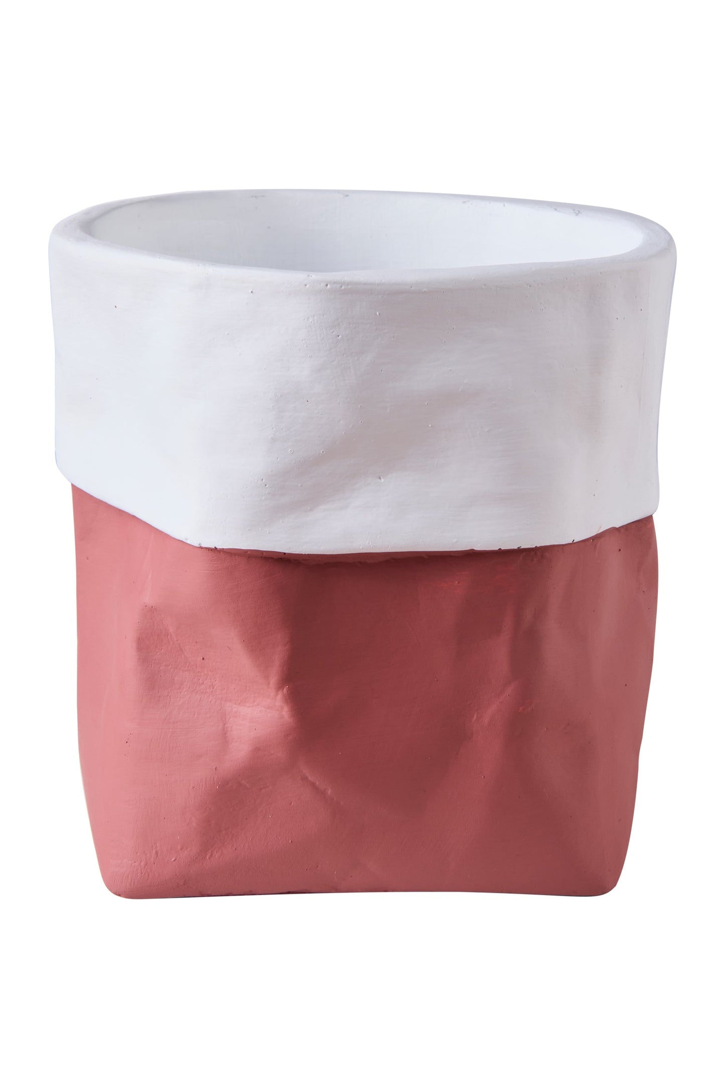 Carta Cemento - Vaso Cotone Rosa Con Balza