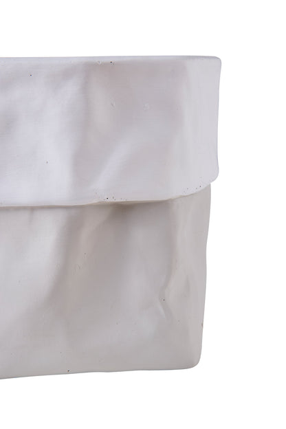 Cemento Di Carta - Vaso Cestino Con Balza Grigio