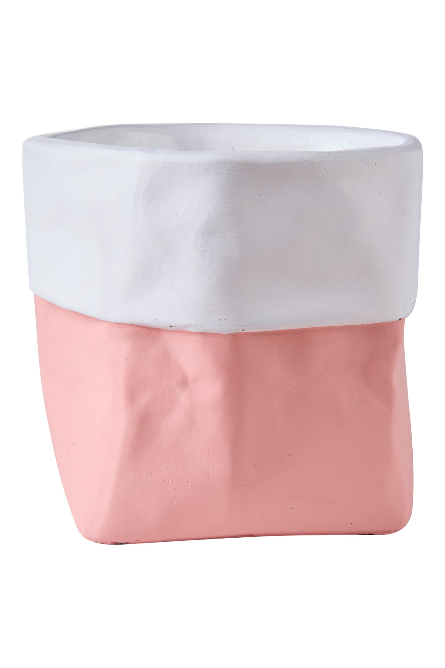 Cemento Di Carta - Vaso Cestino Rosa Con Balza