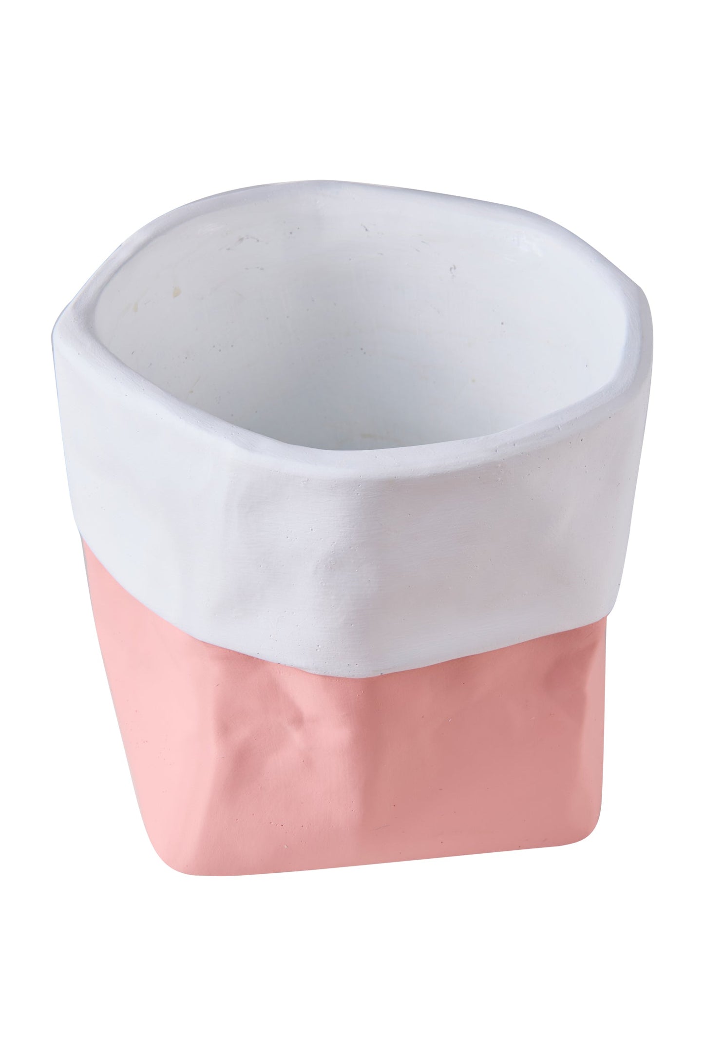 Cemento Di Carta - Vaso Cestino Rosa Con Balza