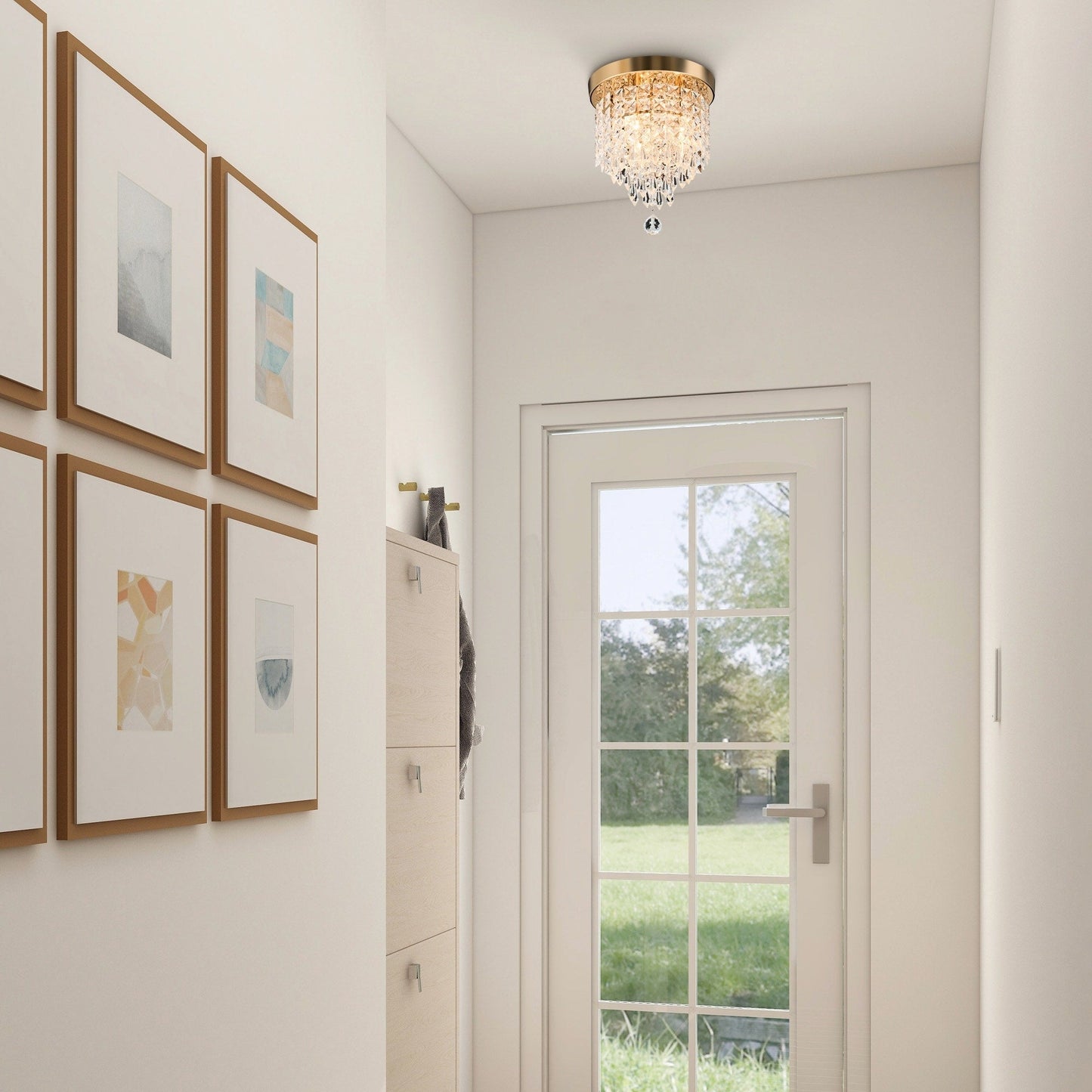 Lampadario in cristallo mini a 3 luci CO-Z con cristalli a goccia