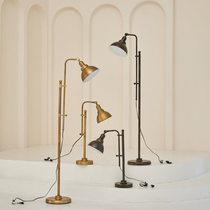 Lampada da terra rustica da farmacia CO-Z 65 con paralume in metallo regolabile