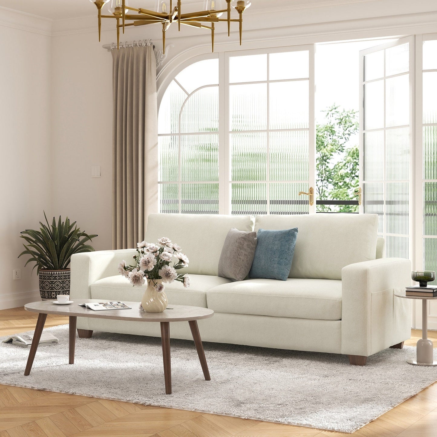 Divano imbottito CO-Z 86.6 per soggiorno, divano a 3 posti