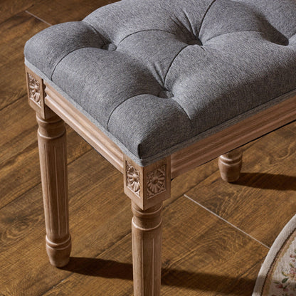 Sgabello da toeletta e poggiapiedi imbottito vintage francese CO-Z