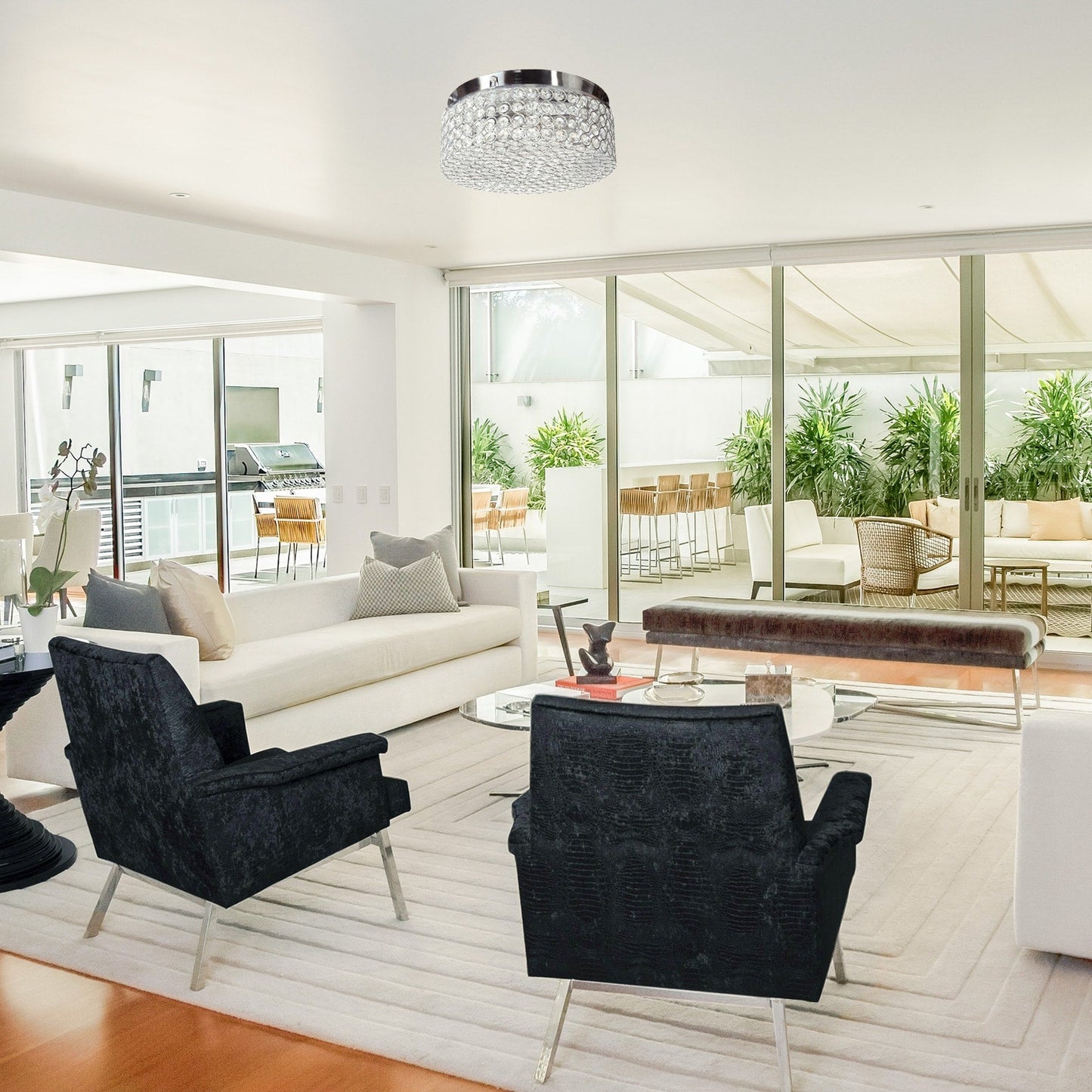 Lampada da soffitto moderna a 2 luci in cristallo rotondo CO-Z