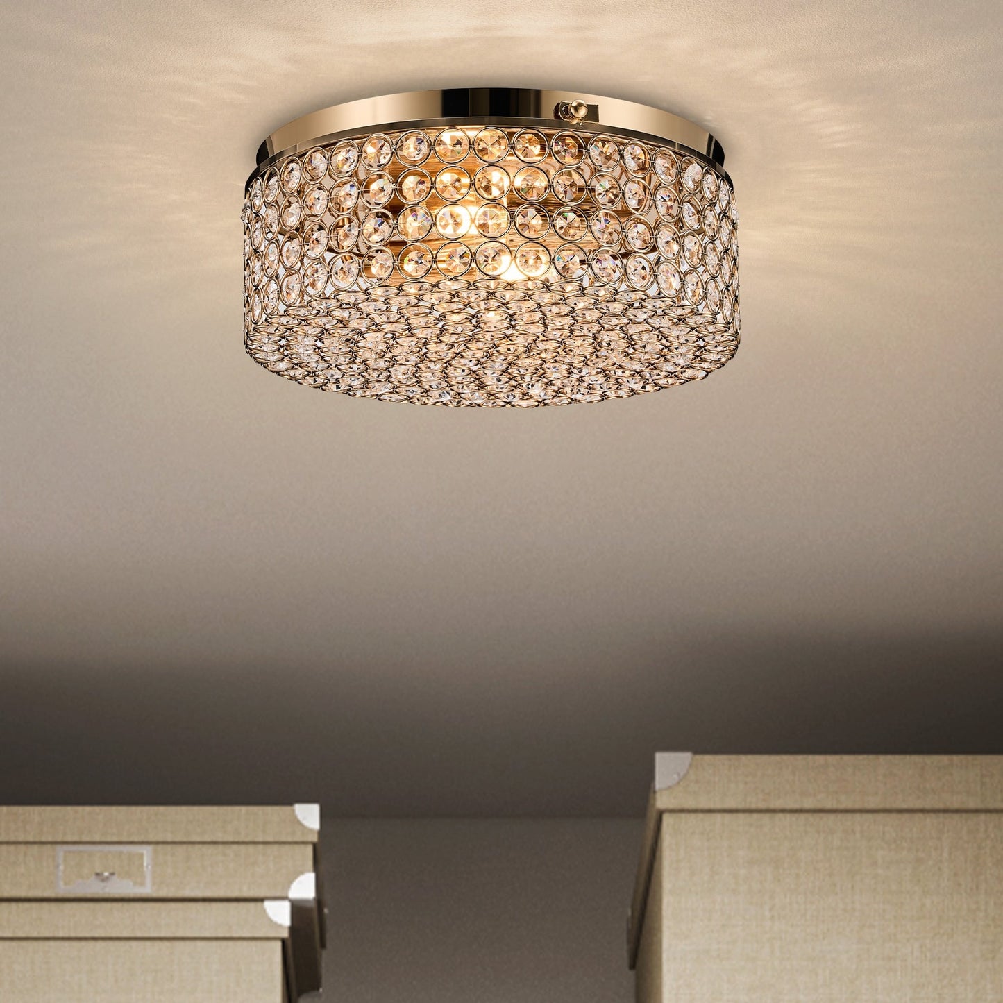 Lampada da soffitto moderna a 2 luci in cristallo rotondo CO-Z