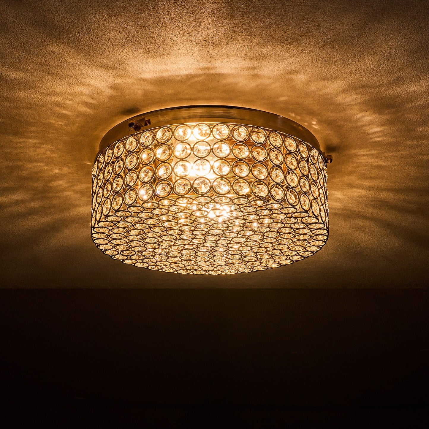 Lampada da soffitto moderna a 2 luci in cristallo rotondo CO-Z