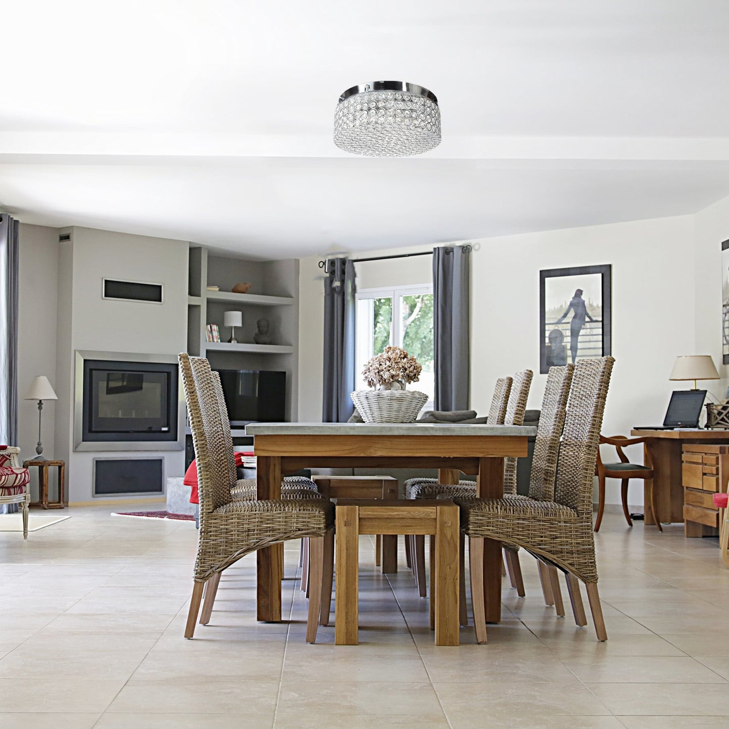 Lampada da soffitto moderna a 2 luci in cristallo rotondo CO-Z