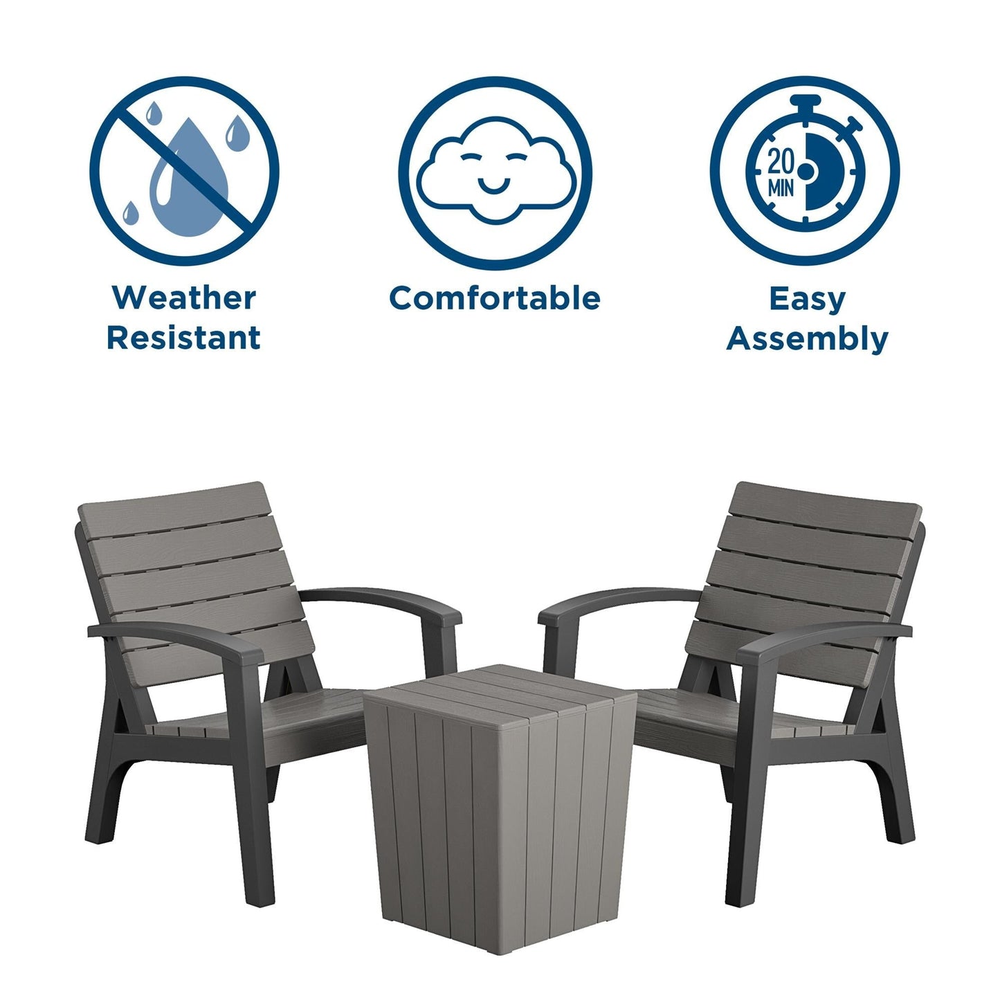 Set di 3 pezzi in resina COSCO