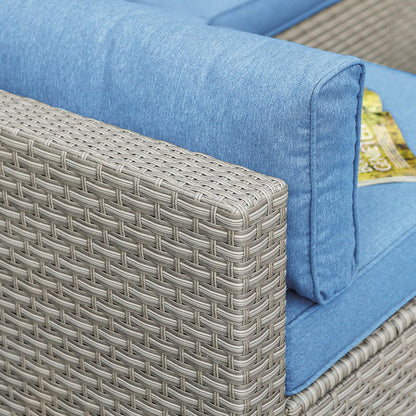 COSIEST - Set di divani componibili in vimini da esterno a due posti, 2 pezzi