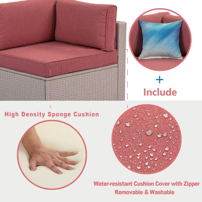 COSIEST - Set di divani componibili in vimini da esterno a due posti, 2 pezzi