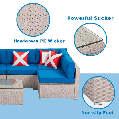 COSIEST - Set di divani componibili in vimini da esterno a due posti, 2 pezzi