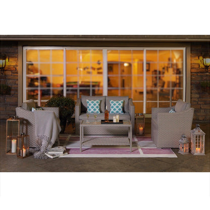 Set da giardino con divano componibile imbottito a 4 pezzi più accogliente