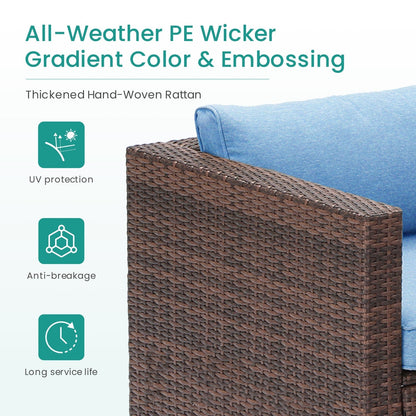 COSIEST Set da esterno in vimini da 4 pezzi con tavolino da caffè