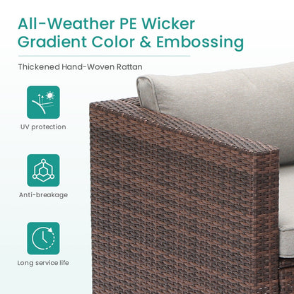 COSIEST Set da esterno in vimini da 4 pezzi con tavolino da caffè