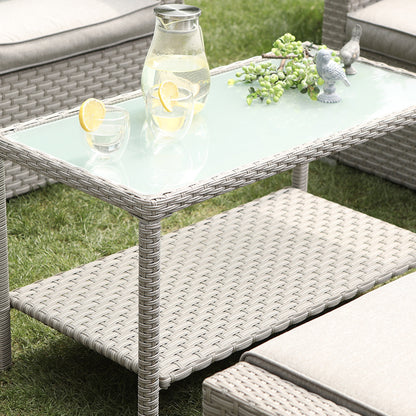 COSIEST Set da conversazione da 7 pezzi con cuscini per mobili da esterno