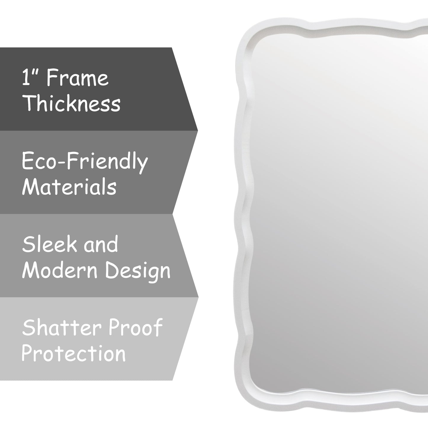 Specchio decorativo con cornice in legno curvato a conchiglia COZAYH