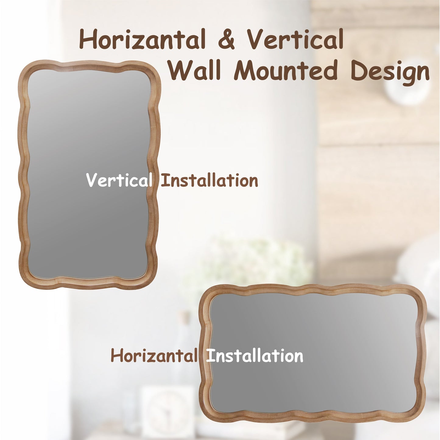 Specchio decorativo con cornice in legno curvato a conchiglia COZAYH