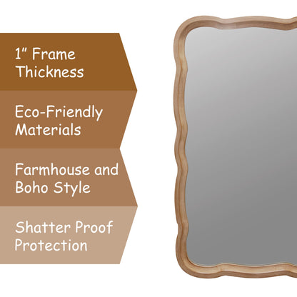 Specchio decorativo con cornice in legno curvato a conchiglia COZAYH