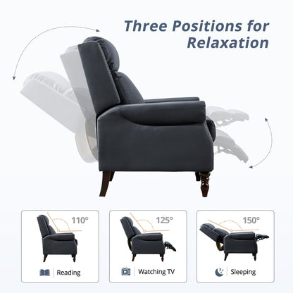 Poltrona reclinabile in vera pelle, comoda, regolabile, con schienale reclinabile, poltrona da soggiorno