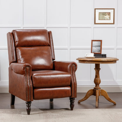 Poltrona reclinabile in vera pelle, comoda, regolabile, con schienale reclinabile, poltrona da soggiorno