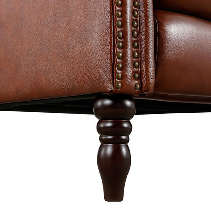 Poltrona reclinabile regolabile in vera pelle con braccioli comodi per soggiorno