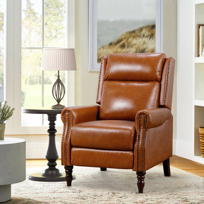 Poltrona reclinabile regolabile in vera pelle con braccioli comodi per soggiorno