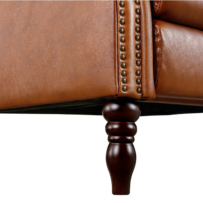 Poltrona reclinabile regolabile in vera pelle con braccioli comodi per soggiorno