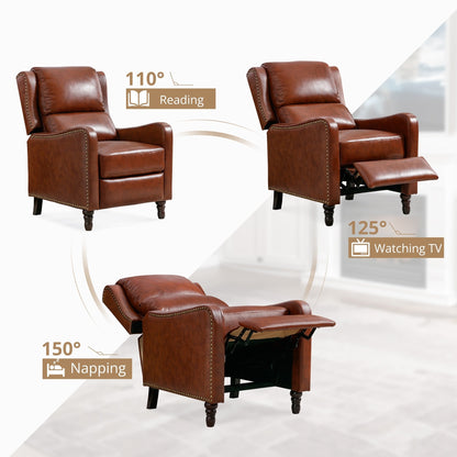 Poltrona reclinabile con schienale reclinabile in pelle COZYMAN, comoda per il soggiorno