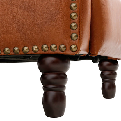 Poltrona reclinabile con schienale reclinabile in pelle COZYMAN, comoda per il soggiorno