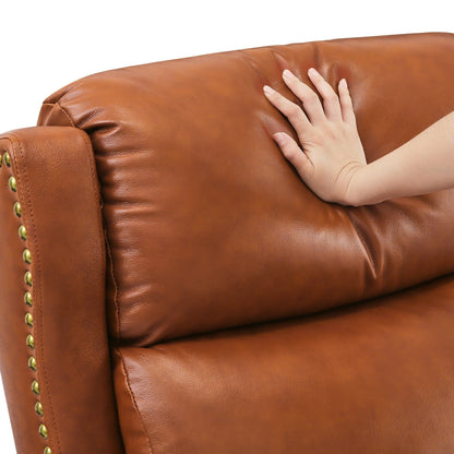 Poltrona reclinabile moderna COZYMAN in vera pelle con schienale regolabile e seduta a 3 posizioni