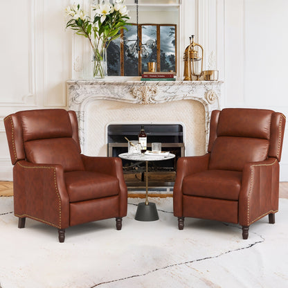 COZYMAN Poltrone reclinabili moderne in vera pelle, regolabili con schienale e braccioli comodi, set da 2