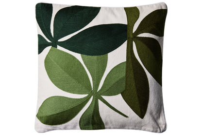Ricamo - Cuscino Foglie Verdi