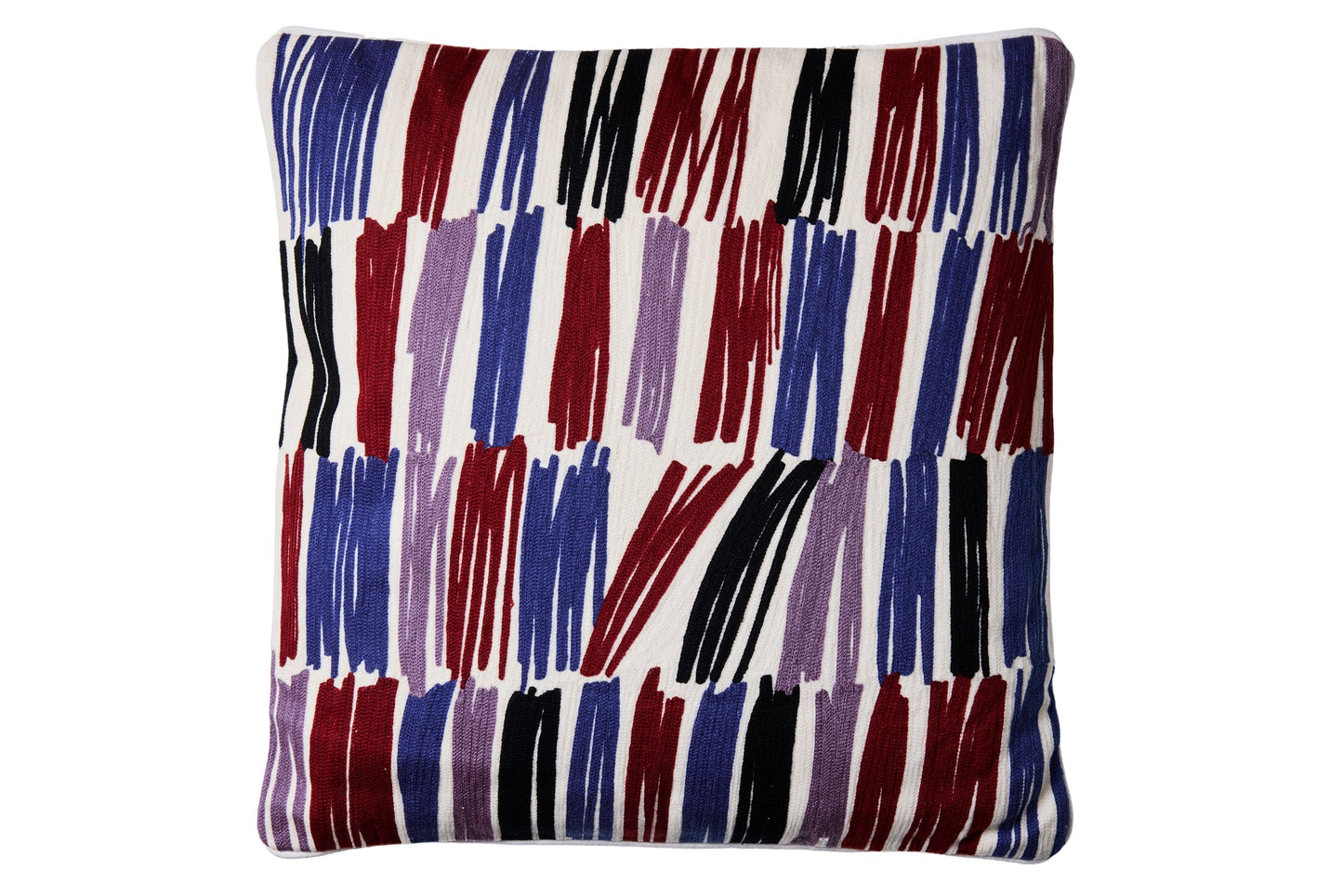 Emrrodery - Cuscino Linee Bordeaux E Viola