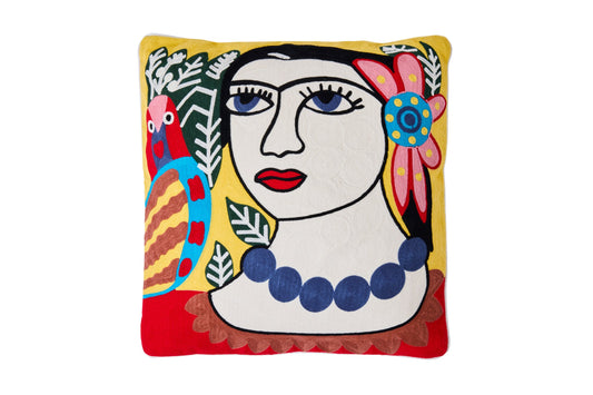 Ricamo - Cuscino Frida Ricamato A Mano
