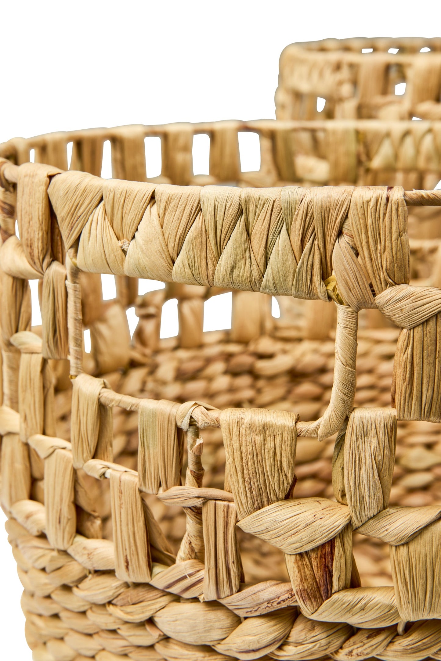 Fatto in Casa - Ceste Tonde Set 1/3 Piccole Trama Treccia Traforata