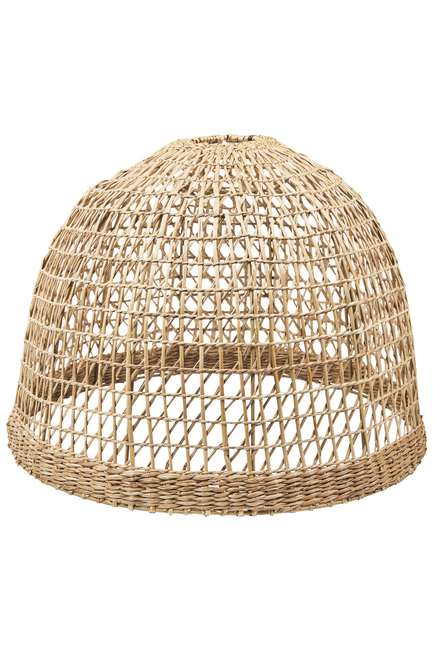 Fatto a mano - Cappello Lampadario senza attacco elettrico In Erba Naturale Forma A Cupolina