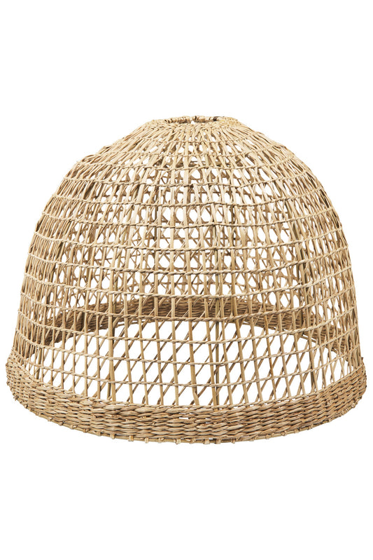 Fatto a mano - Cappello Lampadario senza attacco elettrico In Erba Naturale Forma A Cupolina