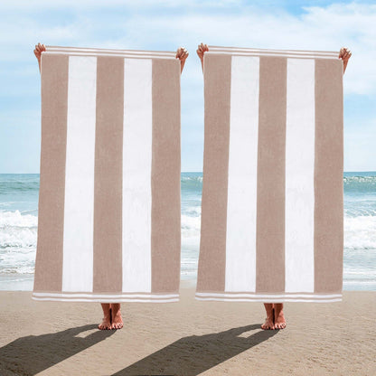 Set di 2 asciugamani da spiaggia oversize in cotone a righe Cabana di Superior