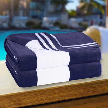 Set di 2 asciugamani da spiaggia oversize in cotone a righe Cabana di Superior