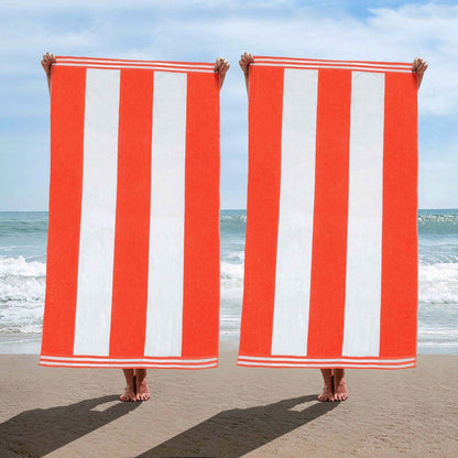 Set di 2 asciugamani da spiaggia oversize in cotone a righe Cabana di Superior