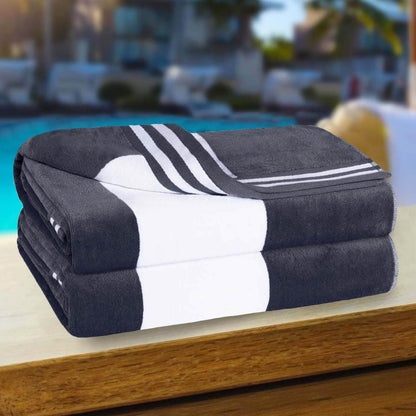 Set di 2 asciugamani da spiaggia oversize in cotone a righe Cabana di Superior