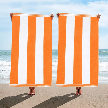 Set di 2 asciugamani da spiaggia oversize in cotone a righe Cabana di Superior