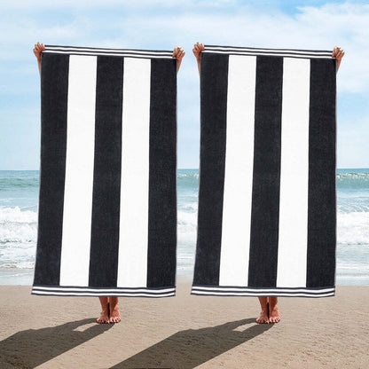 Set di 2 asciugamani da spiaggia oversize in cotone a righe Cabana di Superior