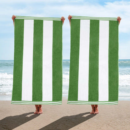 Set di 2 asciugamani da spiaggia oversize in cotone a righe Cabana di Superior