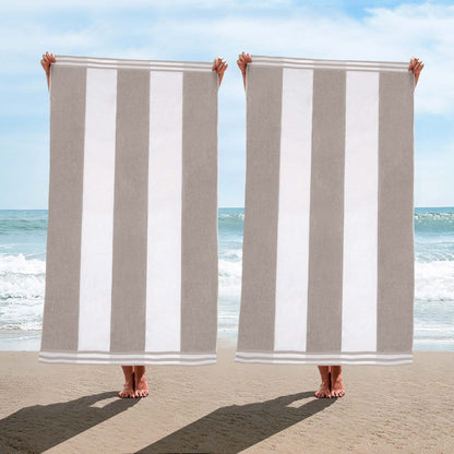Set di 2 asciugamani da spiaggia oversize in cotone a righe Cabana di Superior