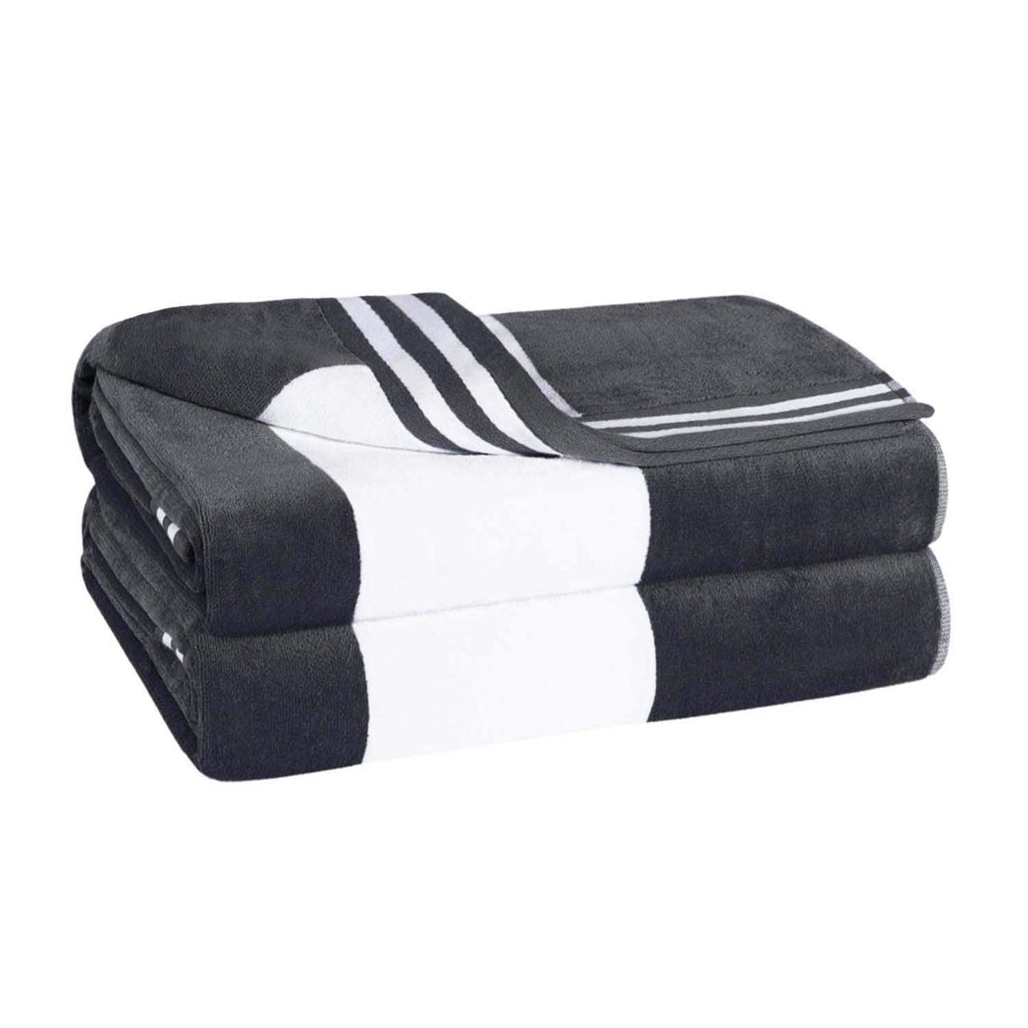 Set di 2 asciugamani da spiaggia oversize in cotone a righe Cabana di Superior