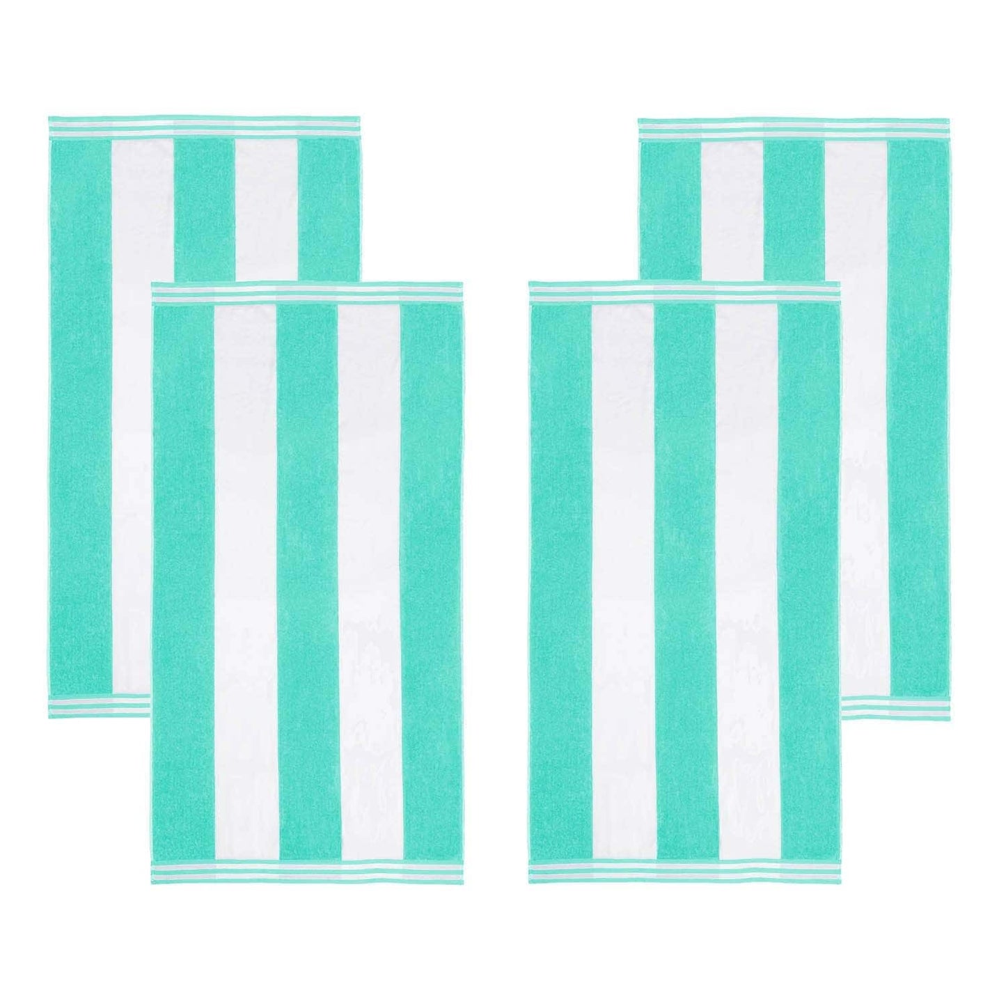 Set di 4 asciugamani da spiaggia in cotone oversize Cabana Stripe di Superior