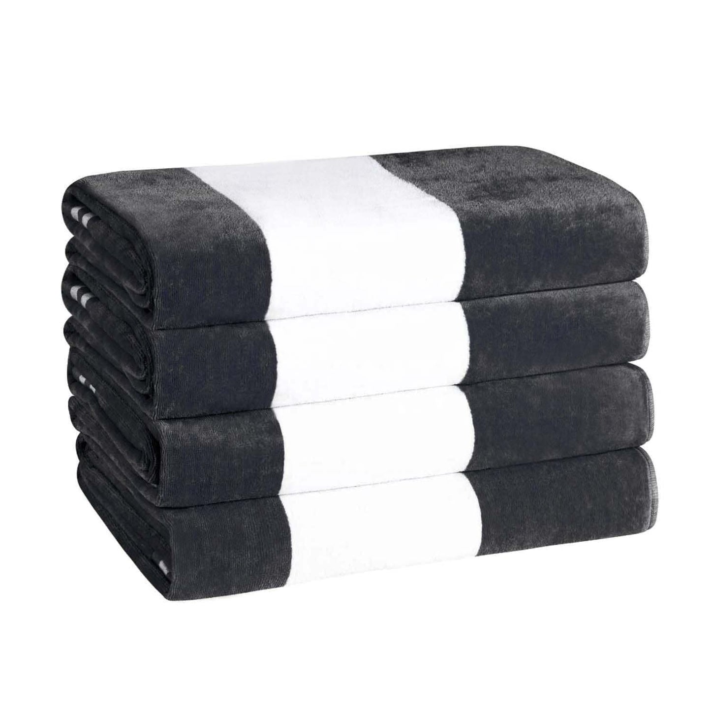 Set di 4 asciugamani da spiaggia in cotone oversize Cabana Stripe di Superior