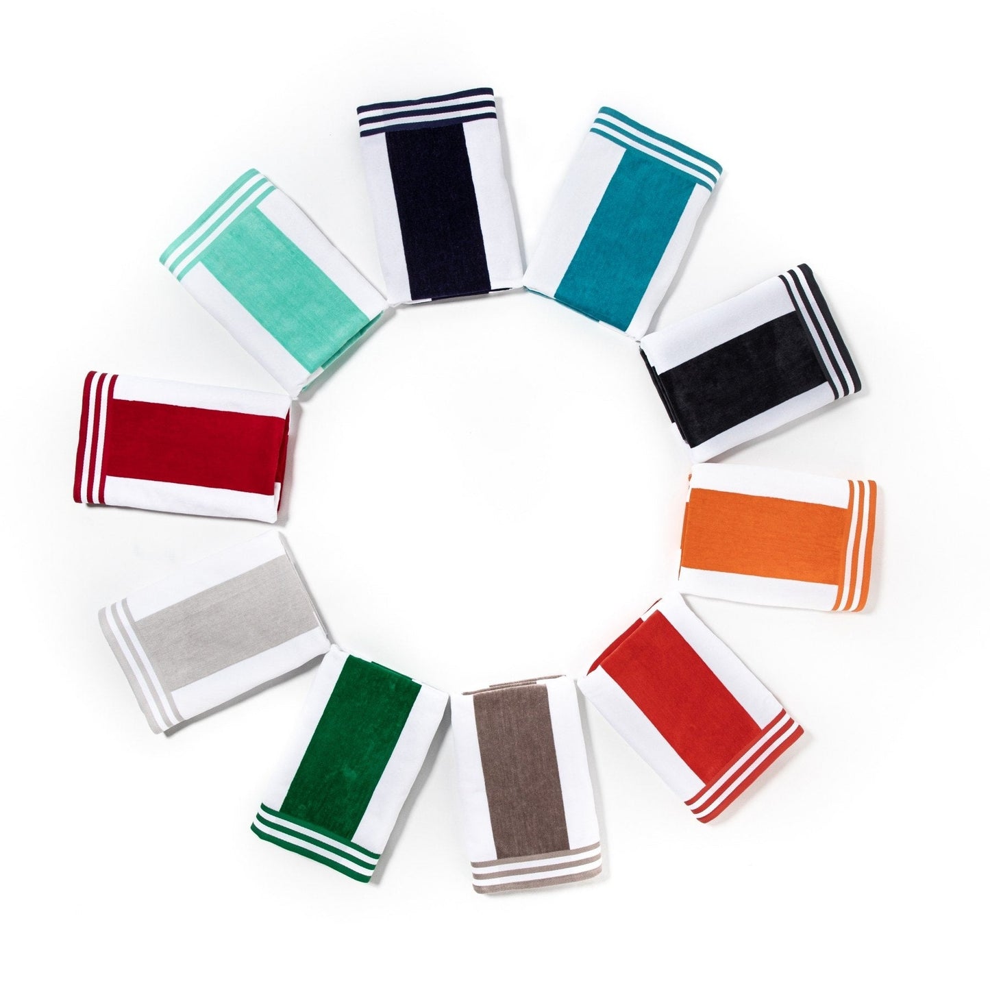 Set di 4 asciugamani da spiaggia in cotone oversize Cabana Stripe di Superior